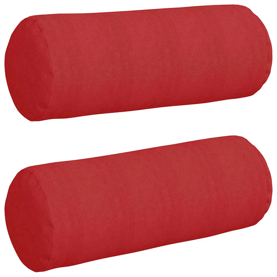 Coussins d'accent 2 pcs Rouge Ø 25 x 70 cm tissu - 2