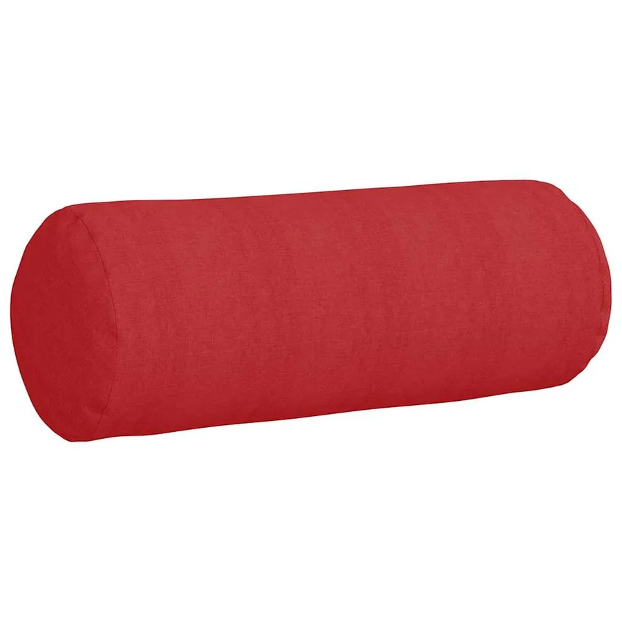 Coussins d'accent 2 pcs Rouge Ø 25 x 70 cm tissu - 5