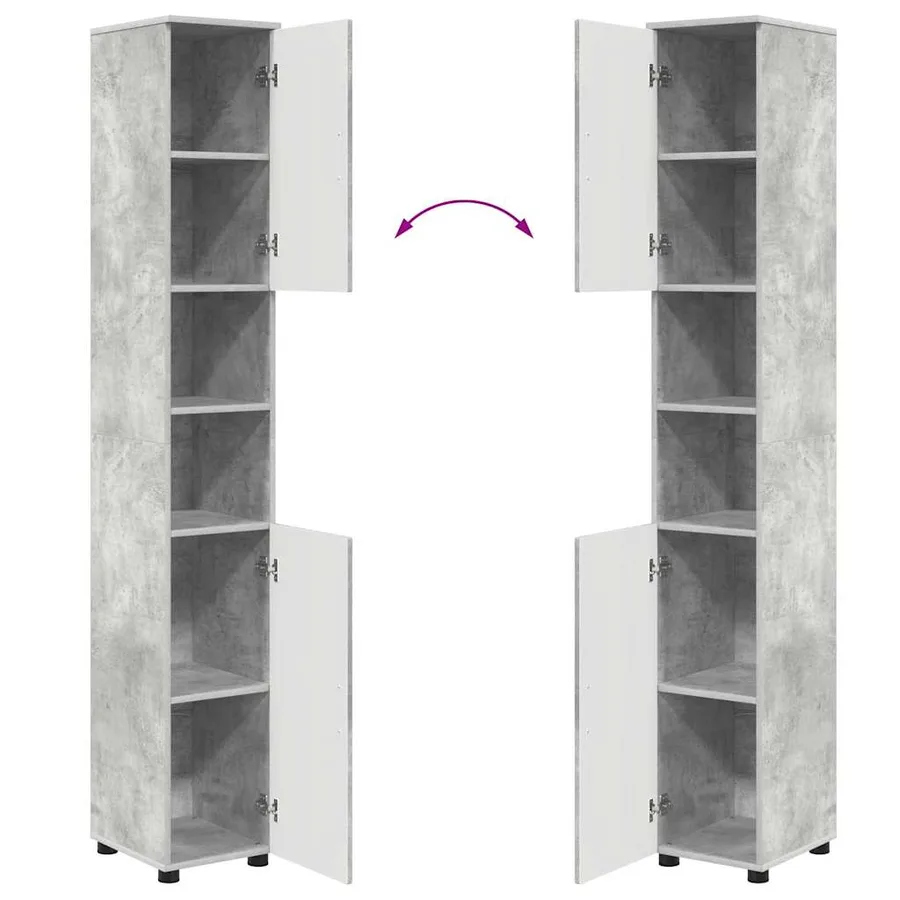 Ensemble de mobilier de salle de bain 5 pcs Gris béton - 14