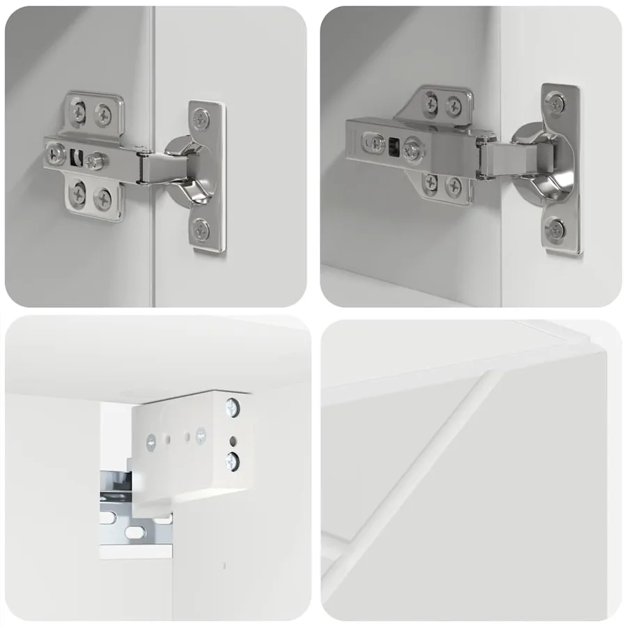 Ensemble de mobilier de salle de bain avec tiroir 4 pcs Blanc - 8