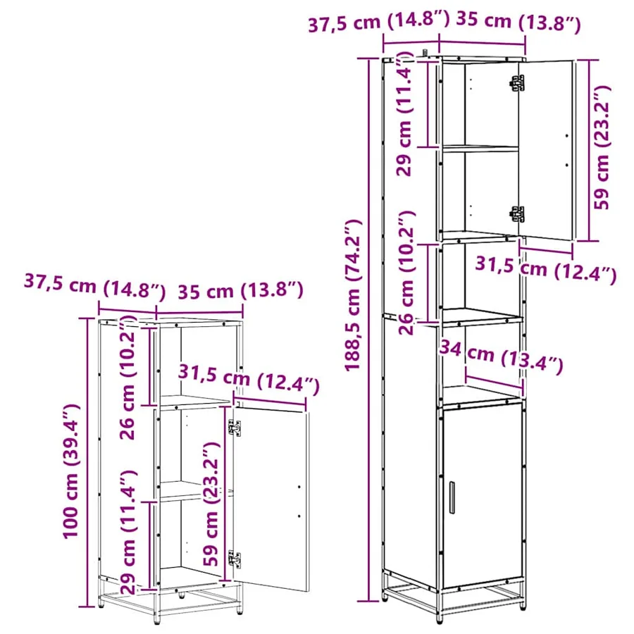 Ensemble de mobilier de salle de bain 4 pcs Chêne noir - 20