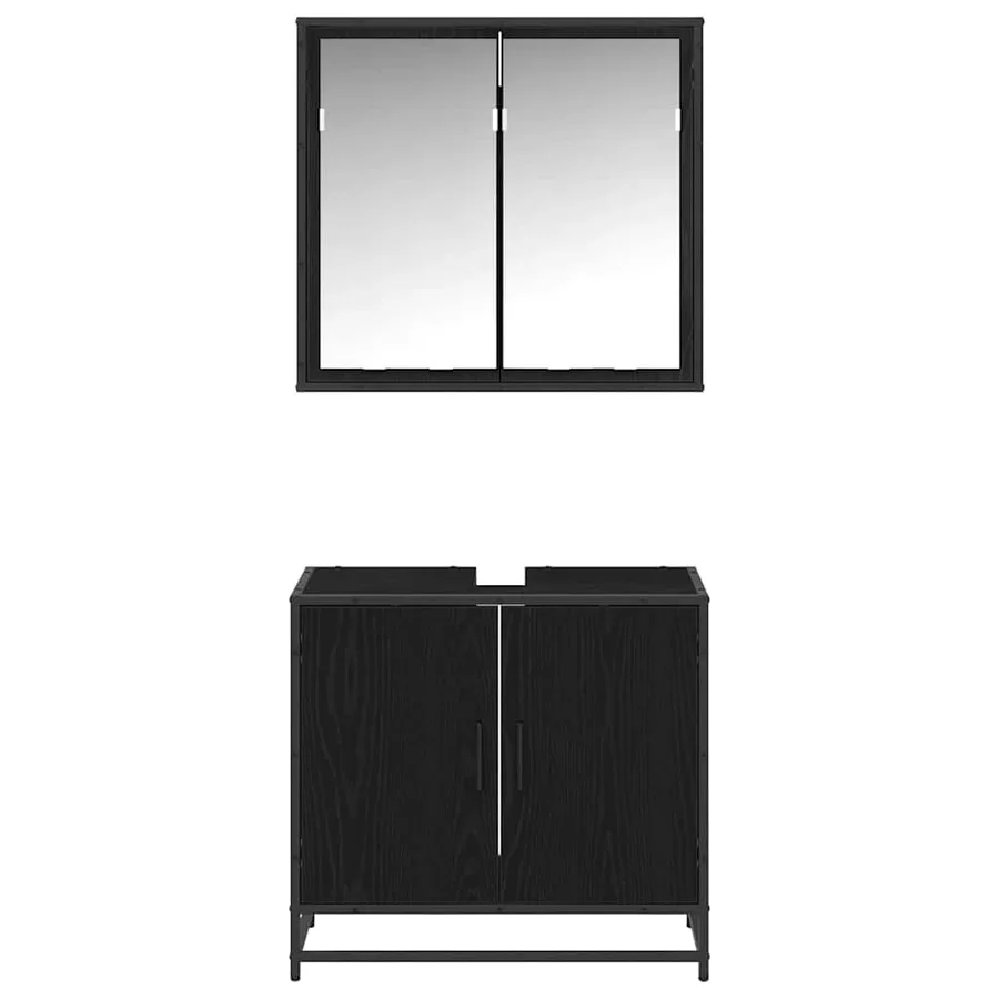 Ensemble de mobilier de salle de bain 2 pcs Chêne noir - 7