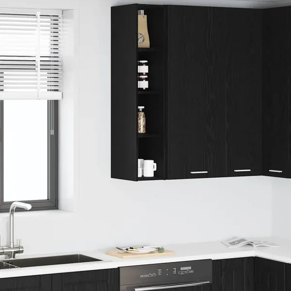 Armoire suspendue avec stockage Chêne noir 20 x 29,5 x 100 cm