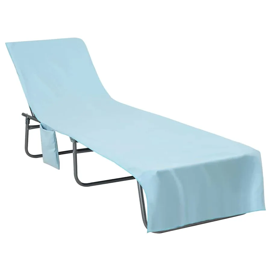 Serviettes de Transat 2 pcs Bleu 210 x 75 cm - 3