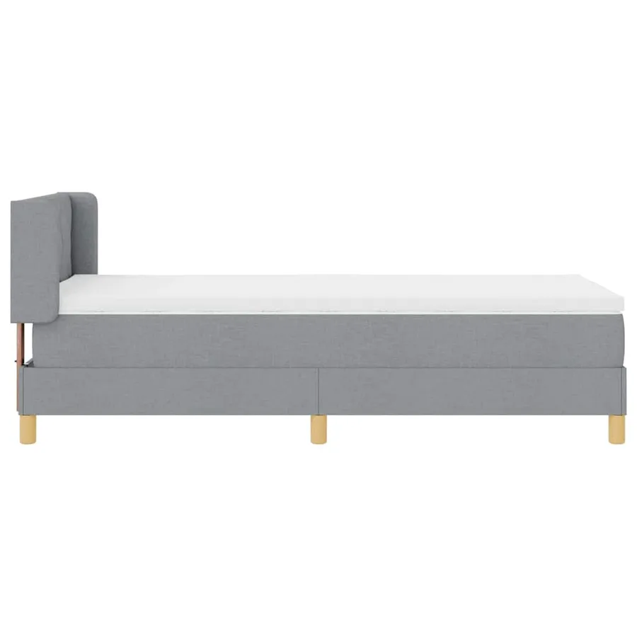 Lit à ressorts avec tête de lit Gris clair 190 x 90 cm tissu - 6