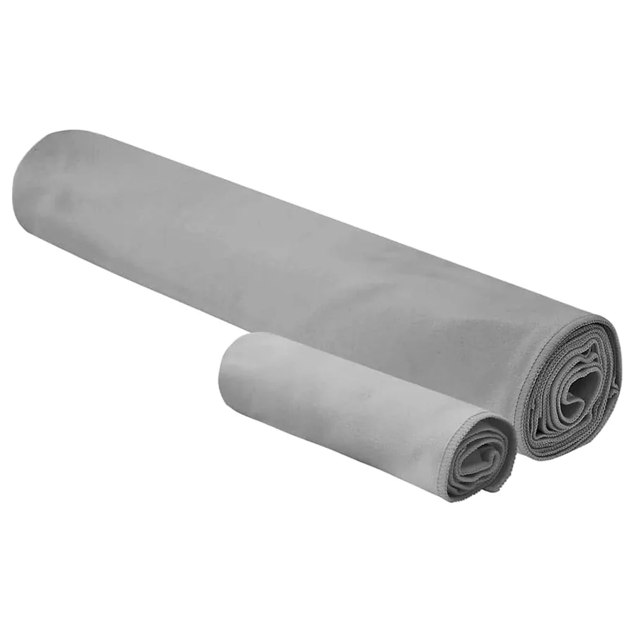 Set de serviettes de sport 2 pcs Gris foncé tissu - 2