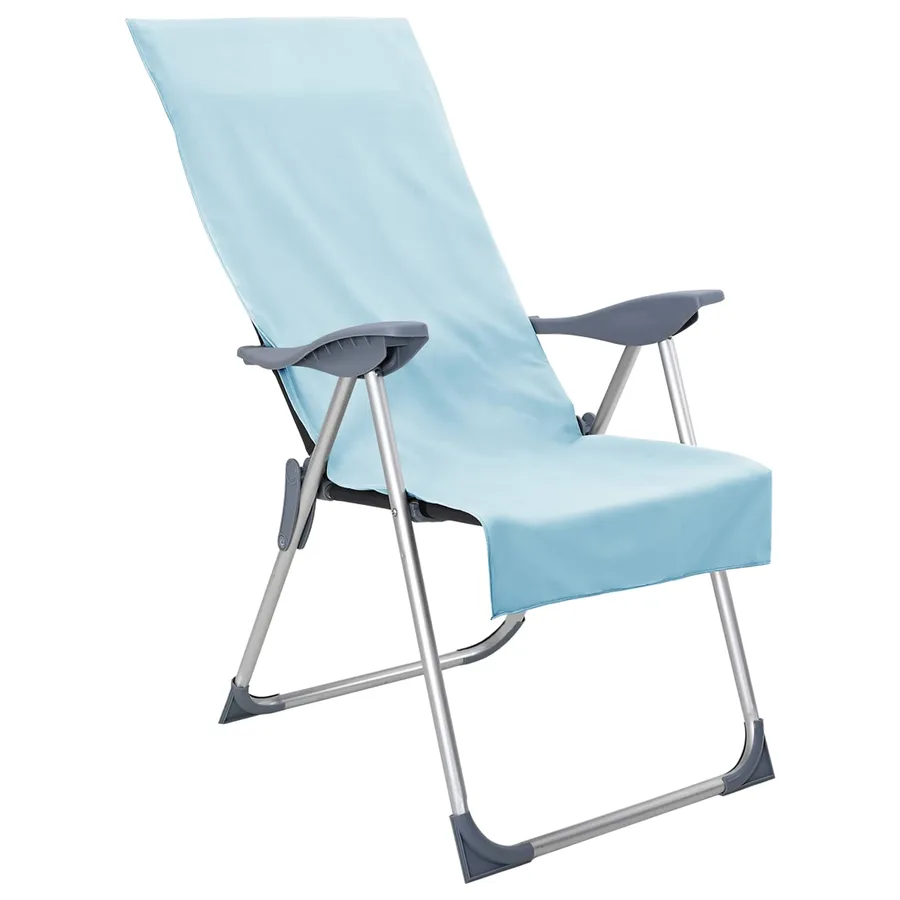 Serviettes de chaise d'extérieur 2 pcs Bleu 130 x 60 cm - 3