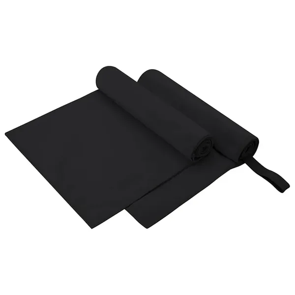 Serviettes de sport 2 pcs Noir 100 x 50 cm