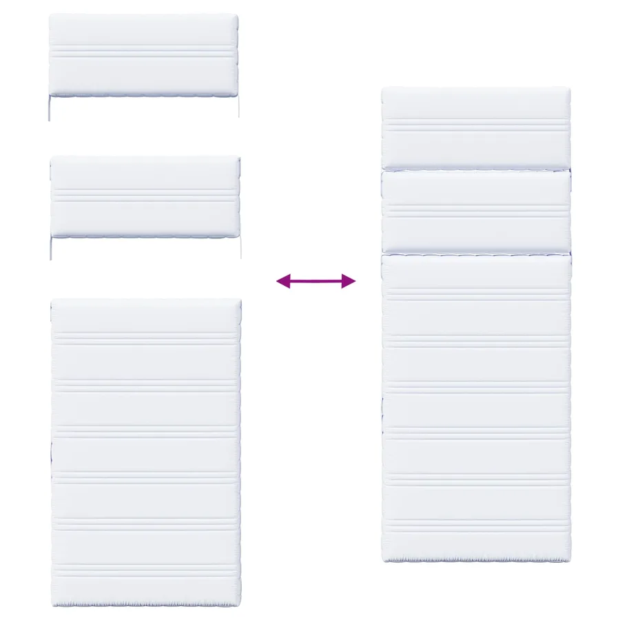 Matelas en Mousse Extensible 80 x 200 cm Blanc - 14