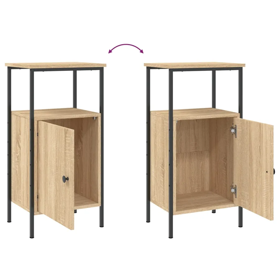Tables de chevet 2 pcs chêne sonoma 41x31x80 cm bois ingénierie - 8