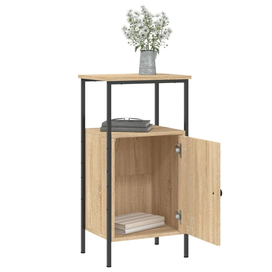 Tables de chevet 2 pcs chêne sonoma 41x31x80 cm bois ingénierie - 9