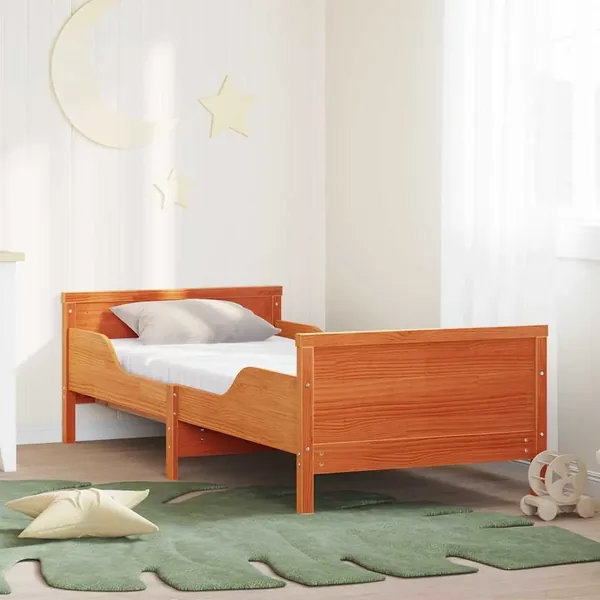 Cadre de lit avec matelas extensible Marron 80 x 200 cm