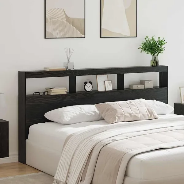 Tête de lit Chêne noir 200 x 17 x 102 cm Bois d'ingénierie