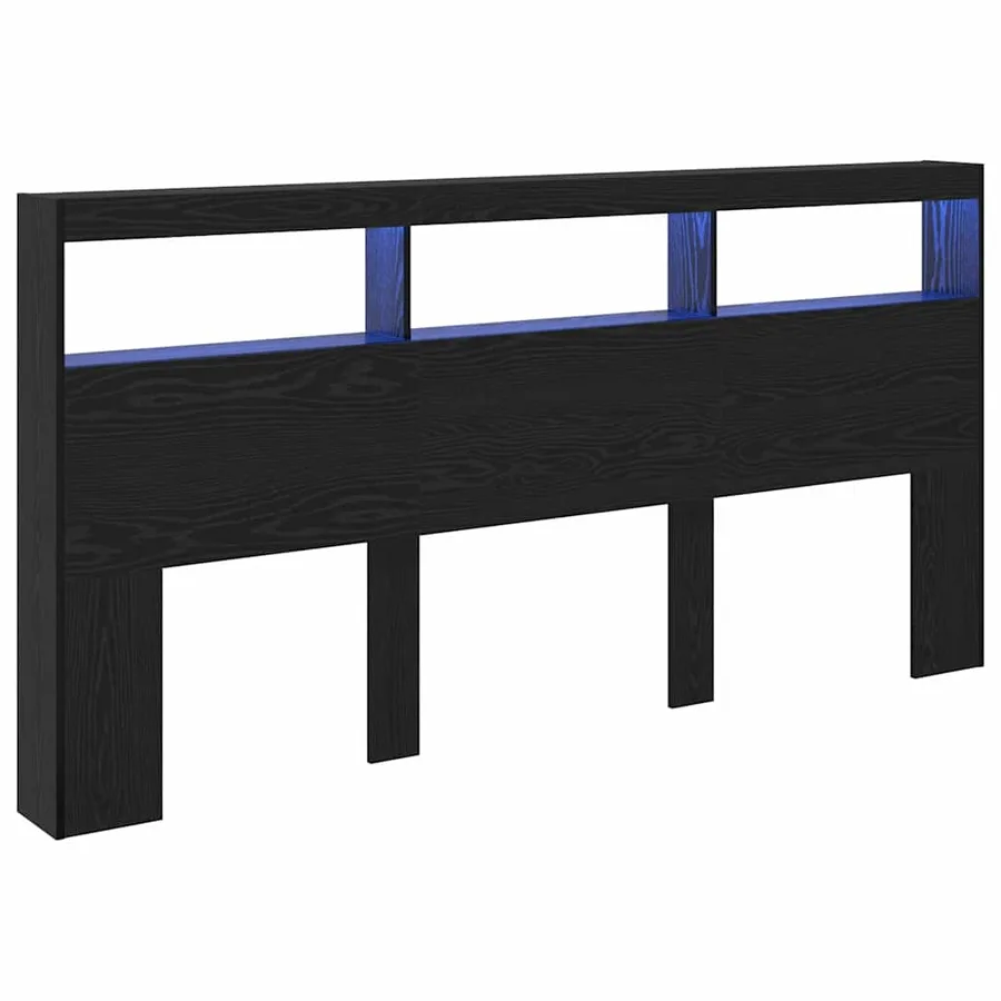 Tête de lit Chêne noir 200 x 17 x 102 cm Bois d'ingénierie - 2