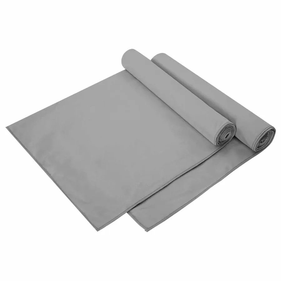 Serviettes de sport 2 pcs Gris foncé 140 x 70 cm
