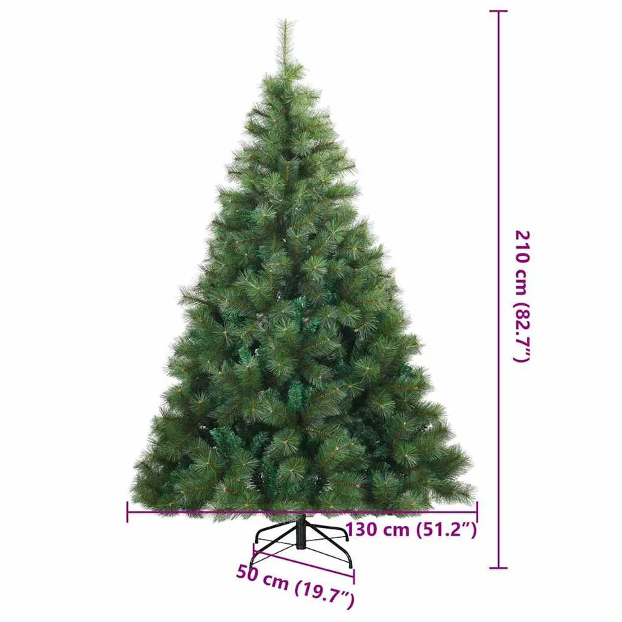 Sapin de Noël artificiel avec 300 LED Vert 210 cm PE et PVC - 13