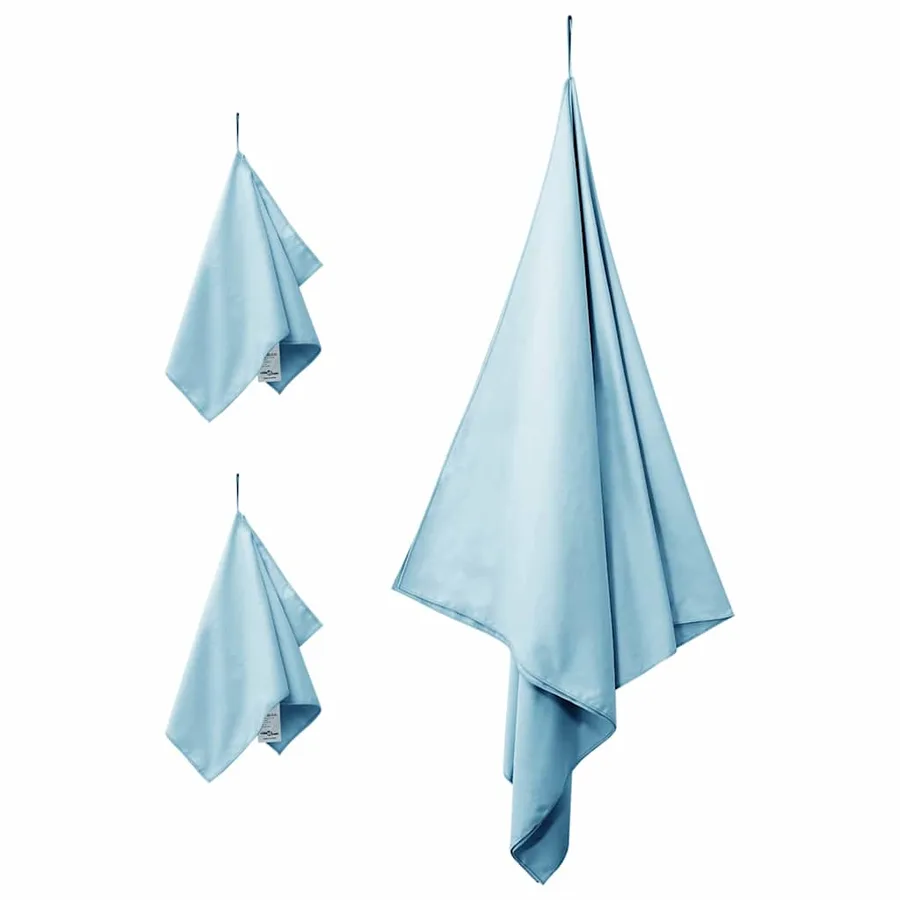 Set de serviettes de sport 3 pcs Bleu Polyester et Polyamide - 3