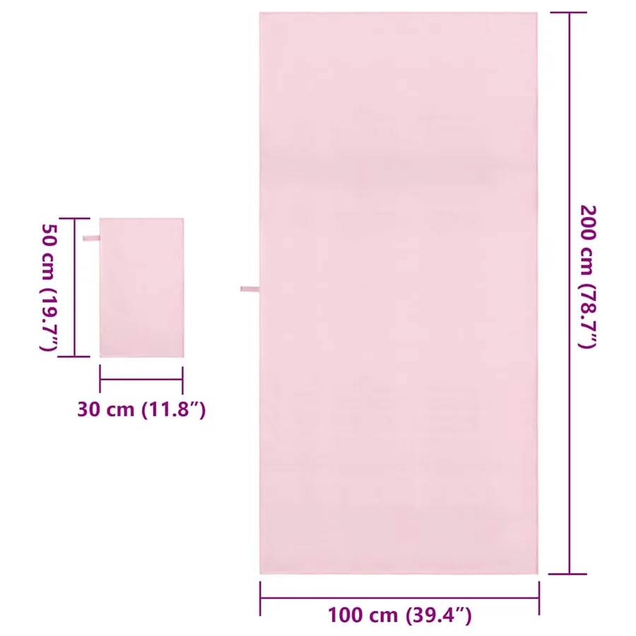 Set de serviettes de sport 2 pcs Rose tissu - 8