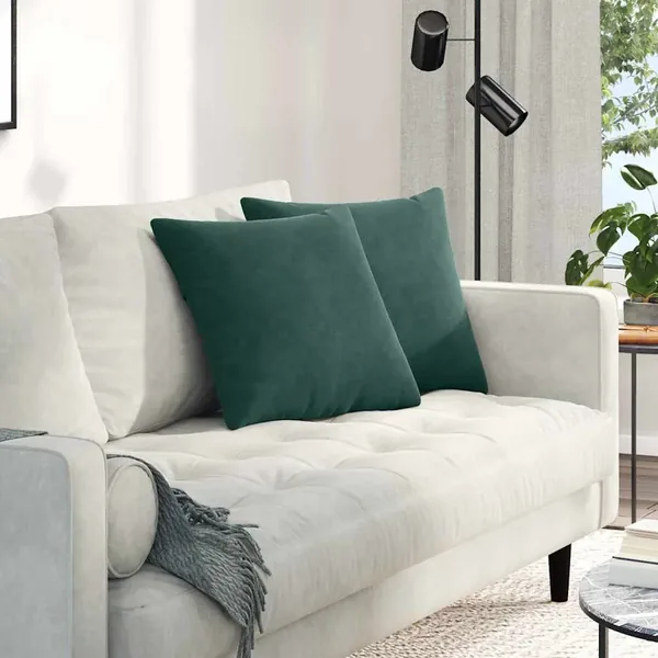 Coussins de canapé 2 pcs Vert foncé 45 x 45 cm