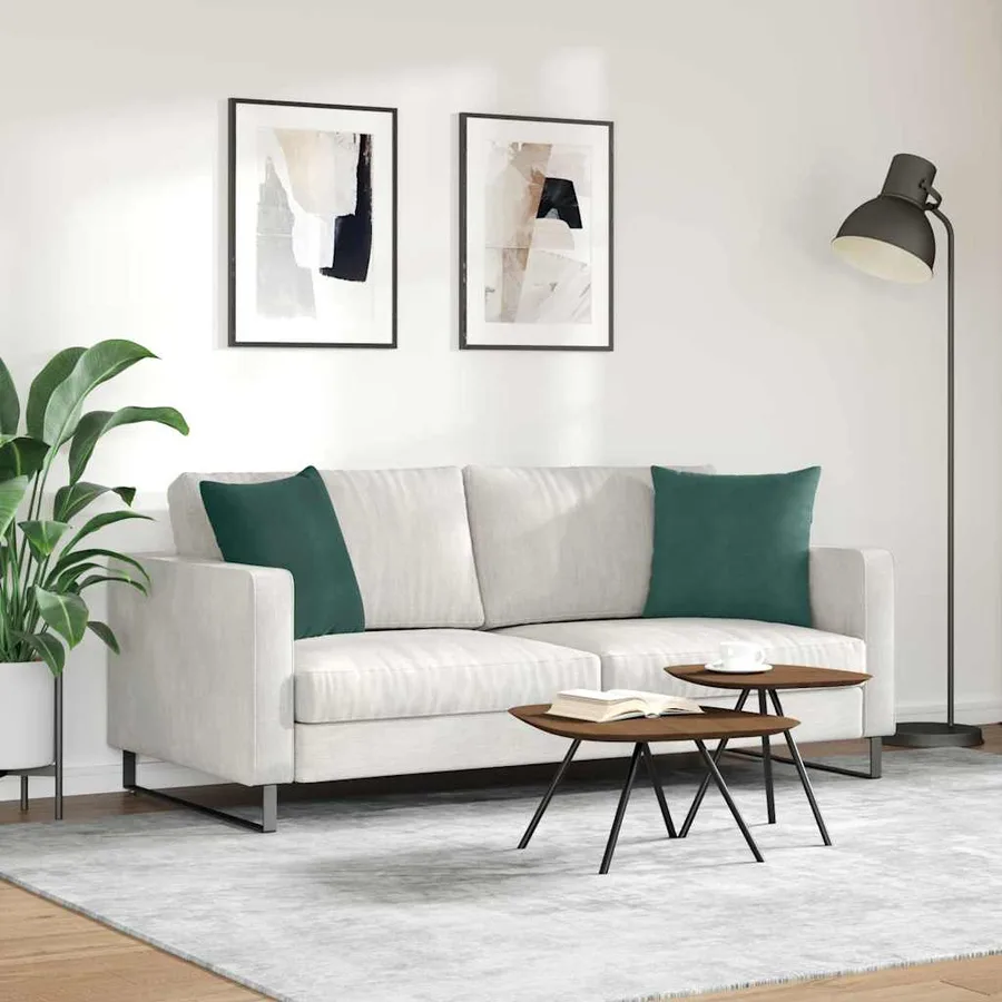 Coussins de canapé 2 pcs Vert foncé 45 x 45 cm - 4