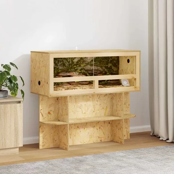Base de Terrarium avec étagère Marron 100 x 40 x 50 cm OSB