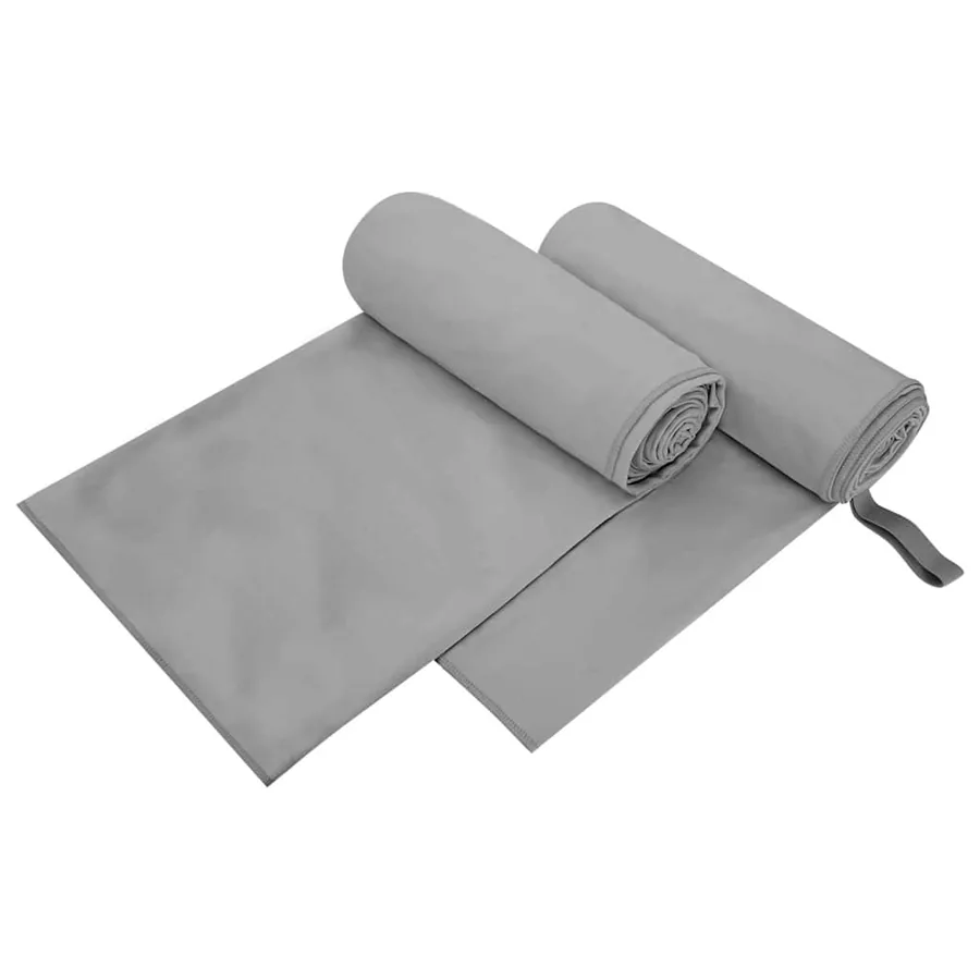 Serviettes de sport 2 pcs Gris foncé 200 x 100 cm