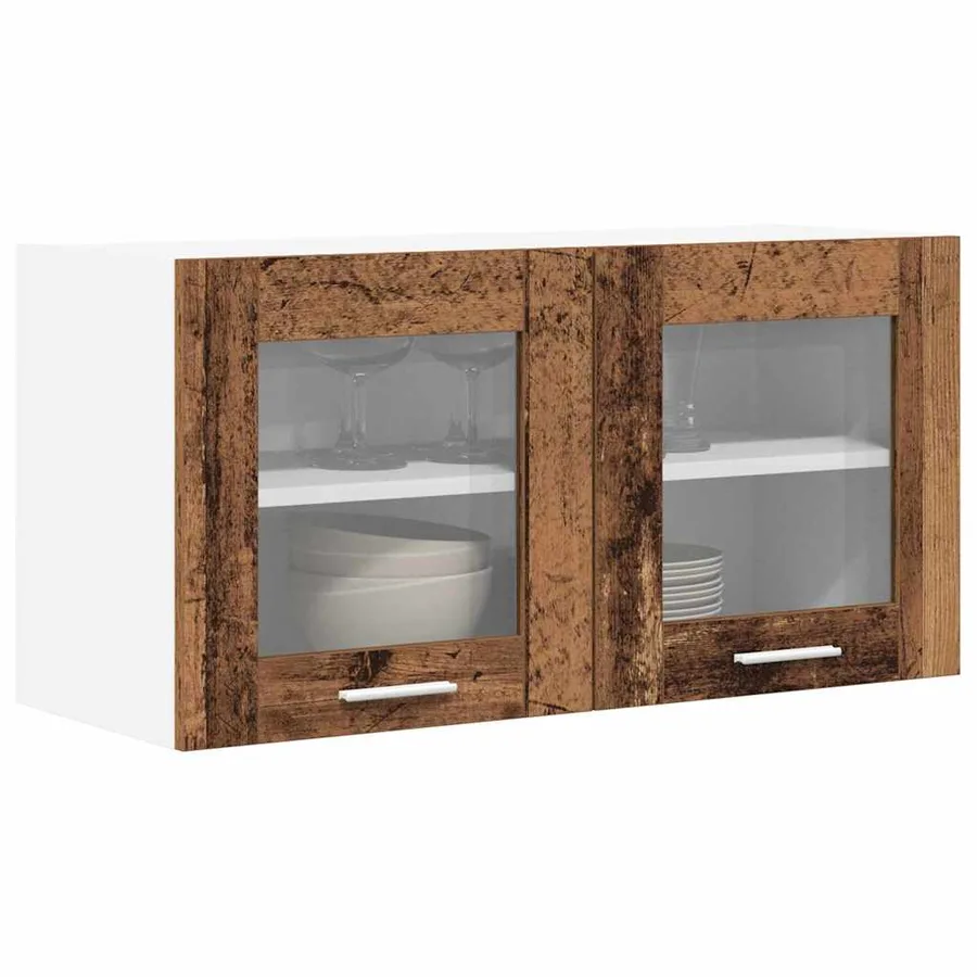 Armoire suspendue Bois ancien et Blanc 80 x 31 x 40 cm - 3