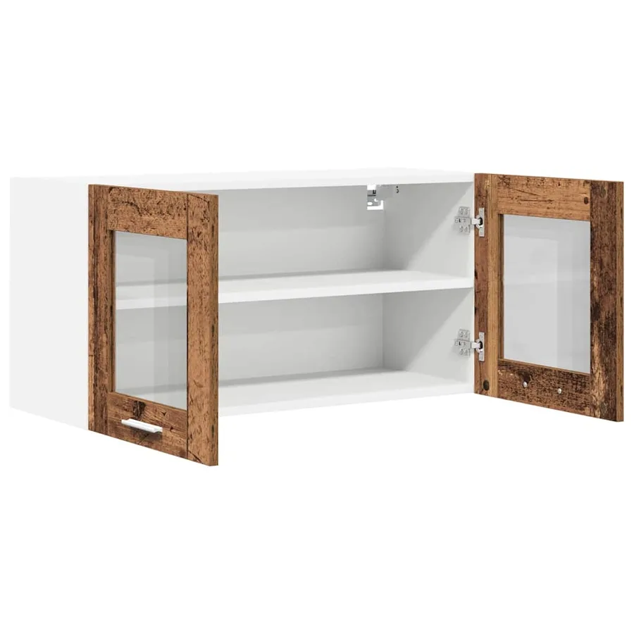 Armoire suspendue Bois ancien et Blanc 80 x 31 x 40 cm - 5