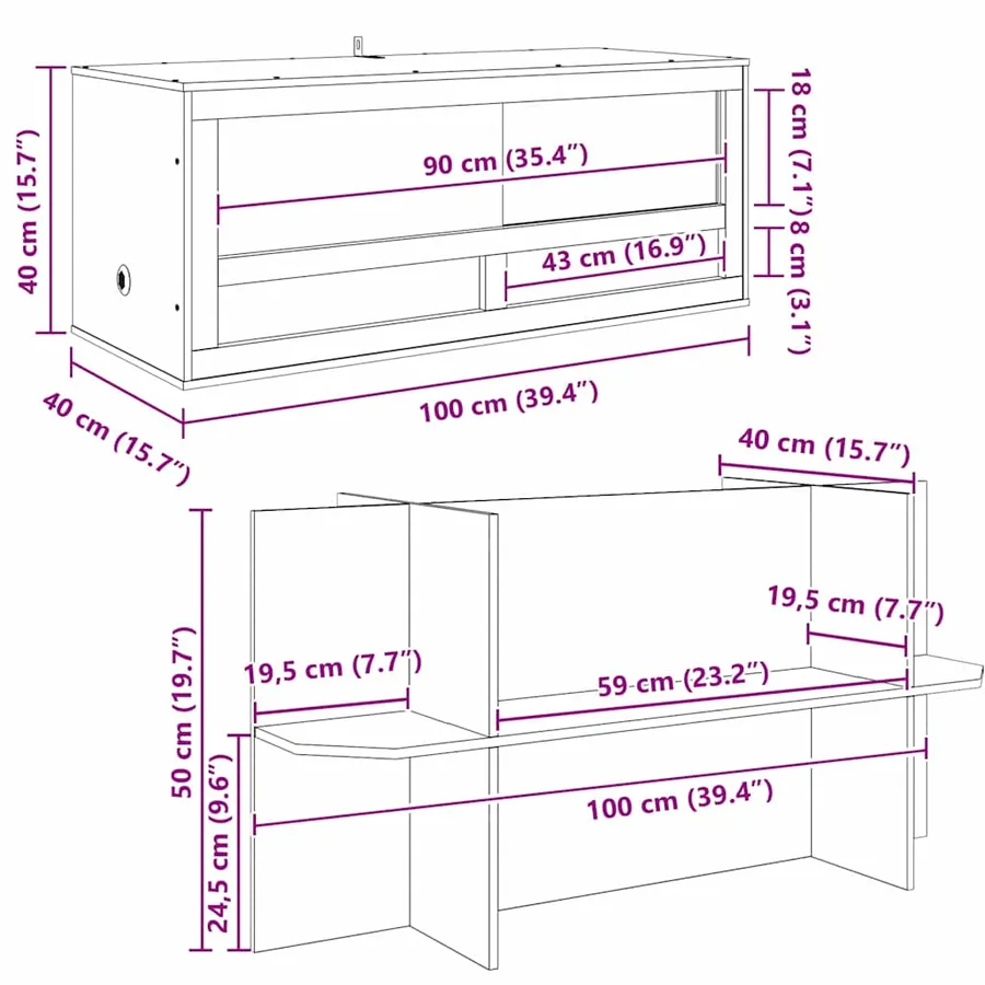 Terrarium Marron 100 x 40 x 90 cm OSB - 15