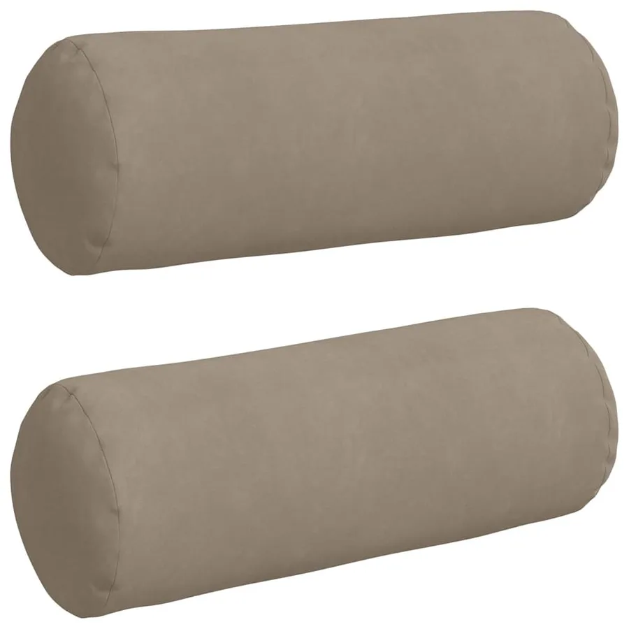 Coussins d'accent 2 pcs Taupe Ø 25 x 70 cm Tissu en microfibre - 2