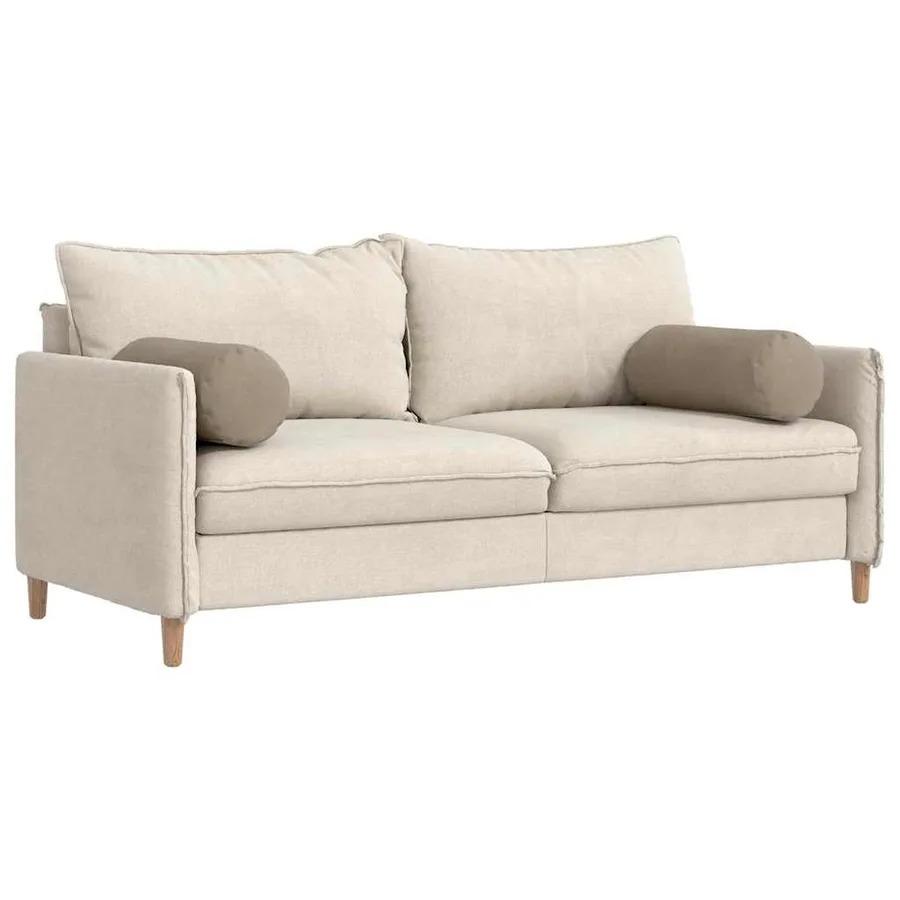 Coussins d'accent 2 pcs Taupe Ø 25 x 70 cm Tissu en microfibre - 3