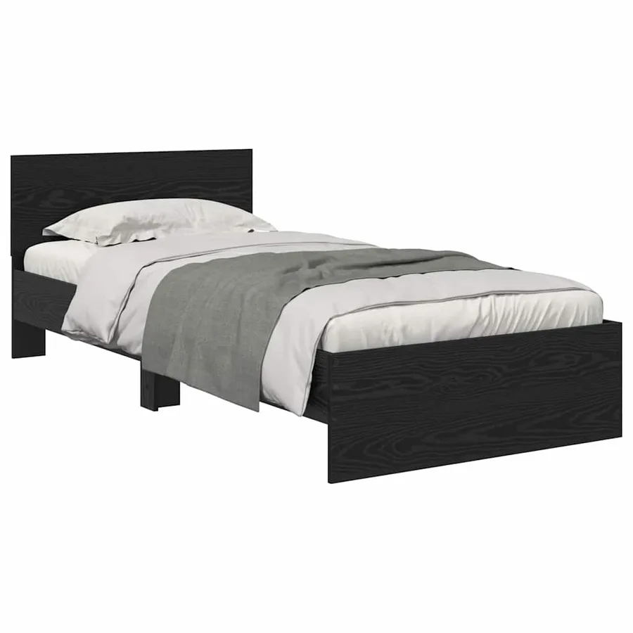 Cadre de lit Chêne noir 90 x 200 cm Bois d'ingénierie - 3