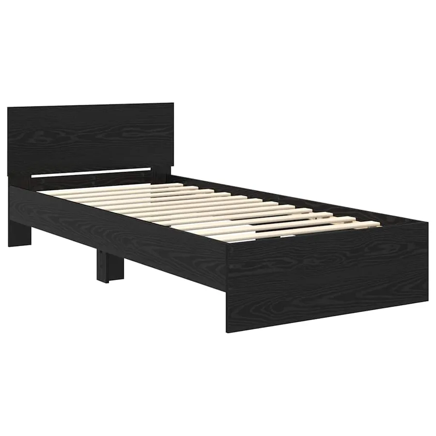Cadre de lit Chêne noir 90 x 200 cm Bois d'ingénierie - 5