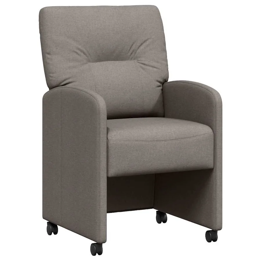 Chaises de Salle à Manger avec Roues 2 pcs Taupe tissu - 2