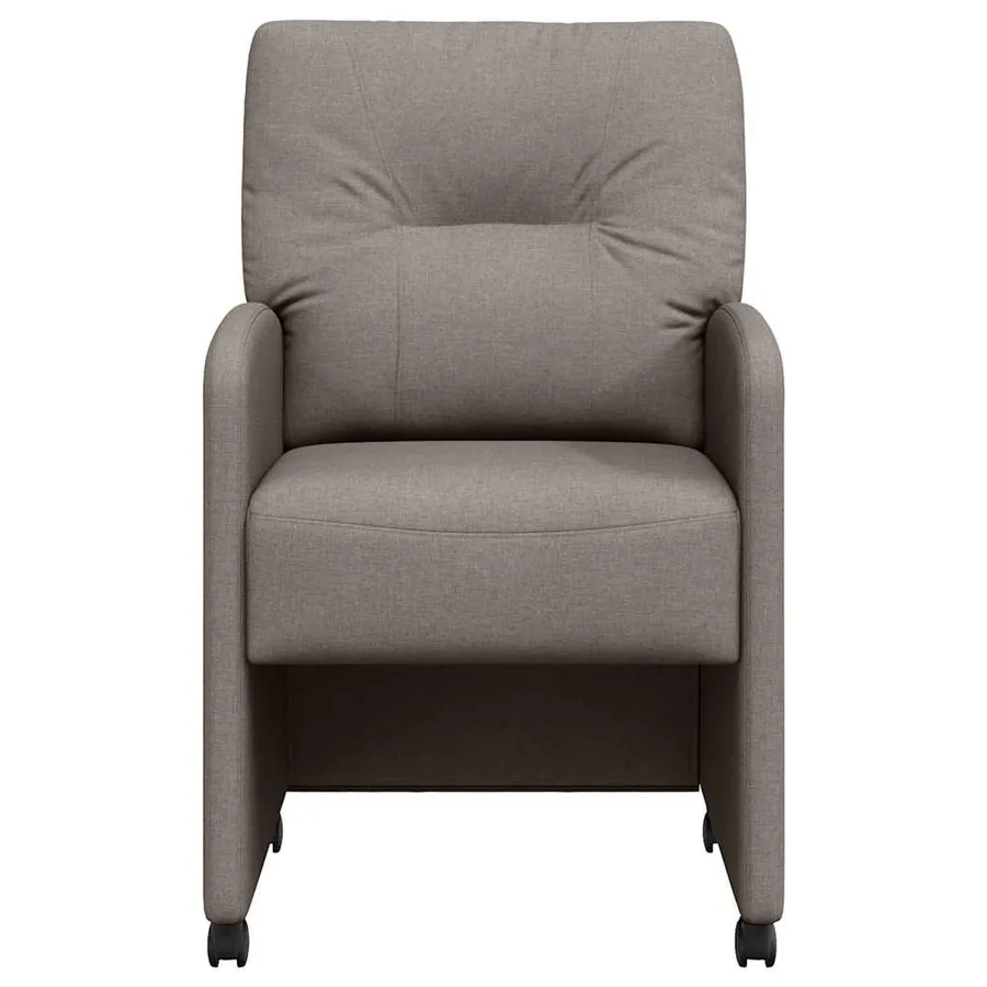 Chaises de Salle à Manger avec Roues 2 pcs Taupe tissu - 4
