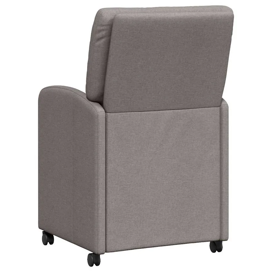 Chaises de Salle à Manger avec Roues 2 pcs Taupe tissu - 6