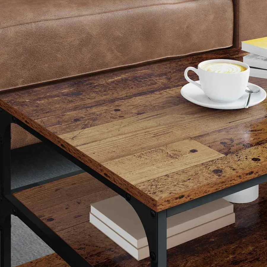 Table basse Bois Ancien 90 x 49 x 40 cm Bois d'ingénierie - 4