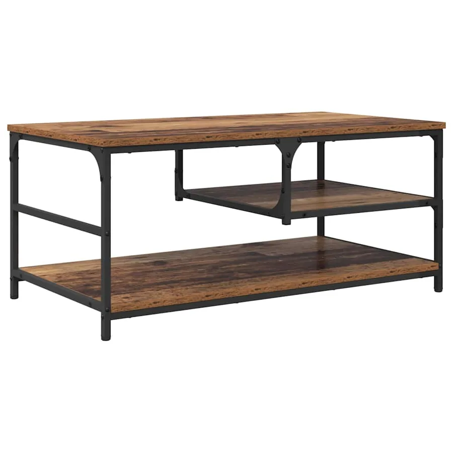 Table basse Bois Ancien 90 x 49 x 40 cm Bois d'ingénierie - 7