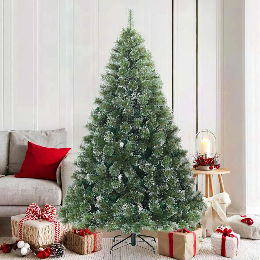 Sapin de Noël artificiel à branches pliantes, duveteux de neige