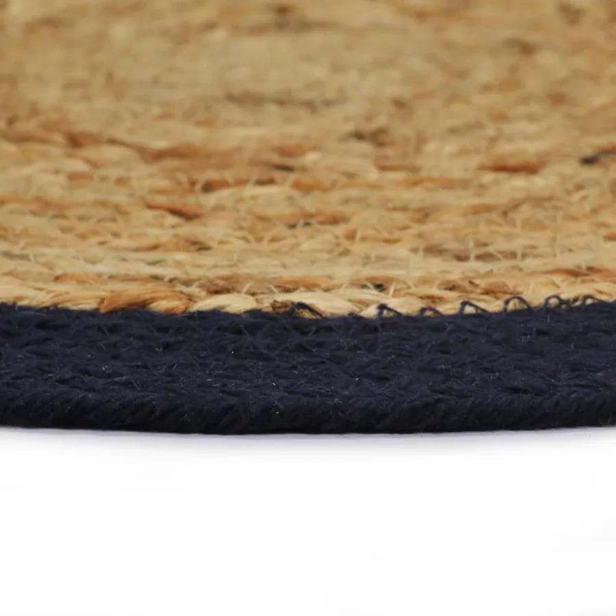 Napperons 6 pcs Naturel et bleu marine 38 cm Jute et coton - 3