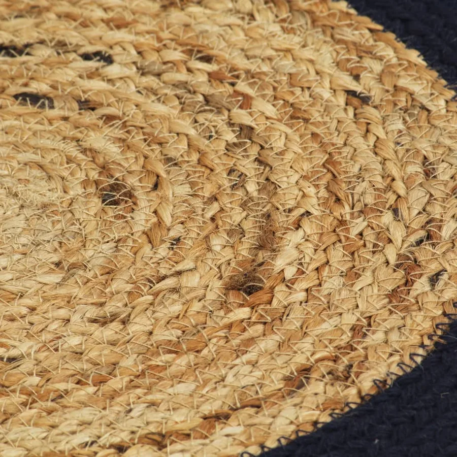 Napperons 6 pcs Naturel et bleu marine 38 cm Jute et coton - 4