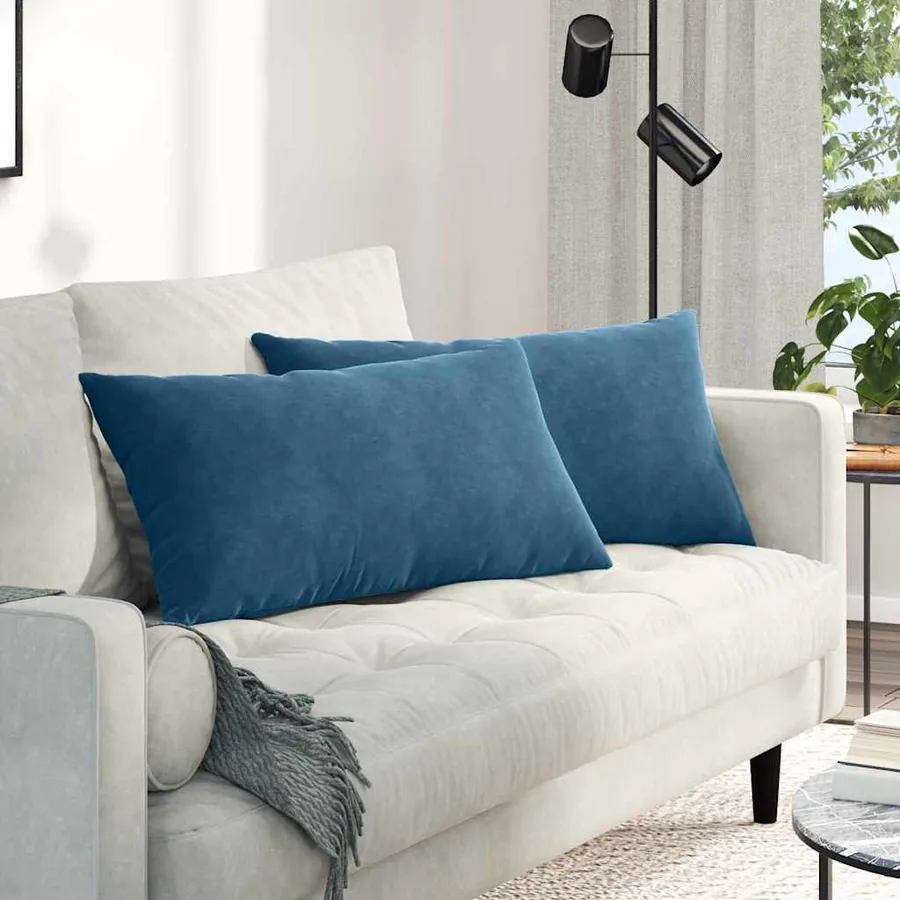 Coussins de canapé 2 pcs Bleu 80 x 40 cm