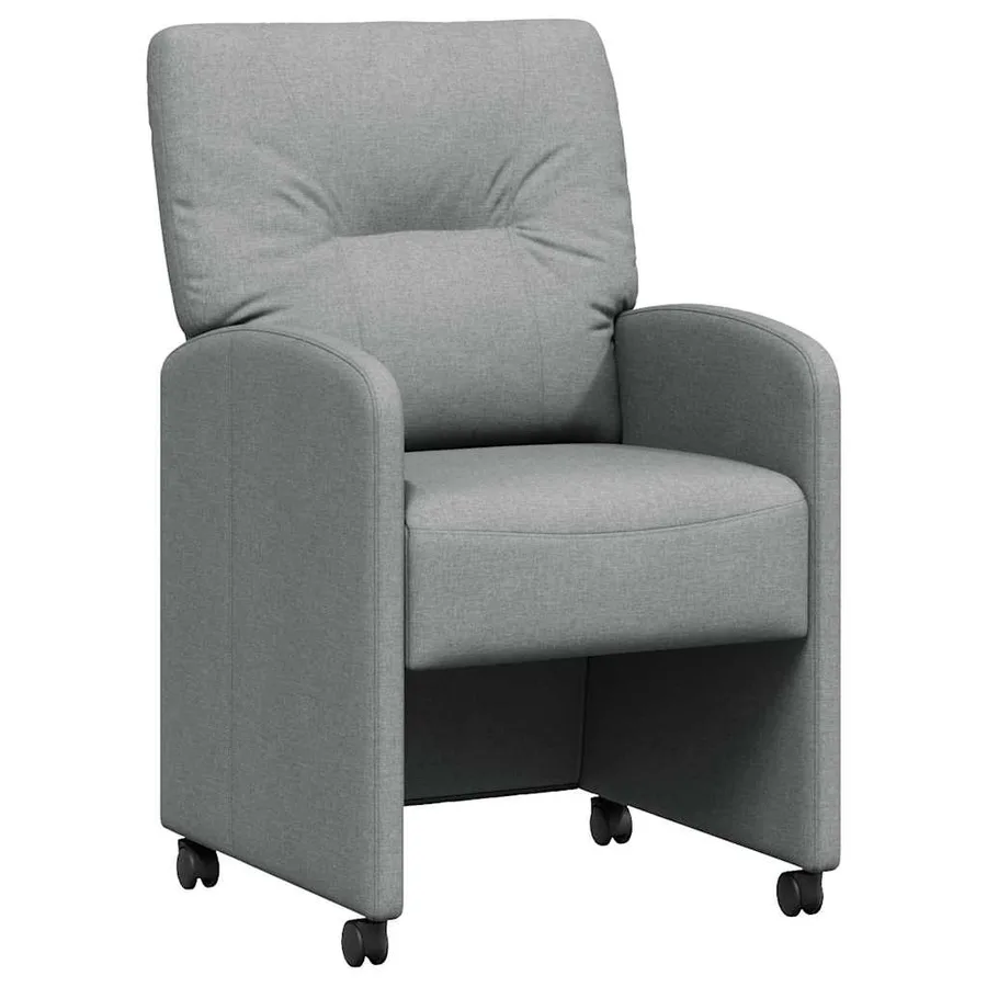 Chaises de Salle à Manger avec Roues 2 pcs Gris clair tissu - 2