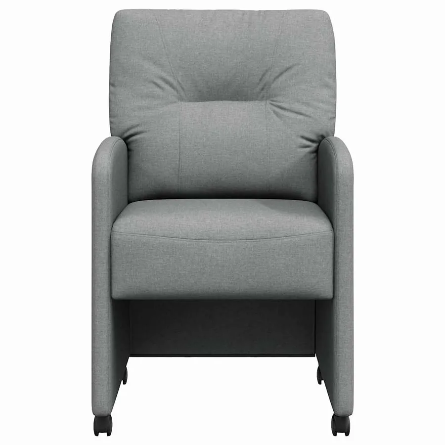 Chaises de Salle à Manger avec Roues 2 pcs Gris clair tissu - 4