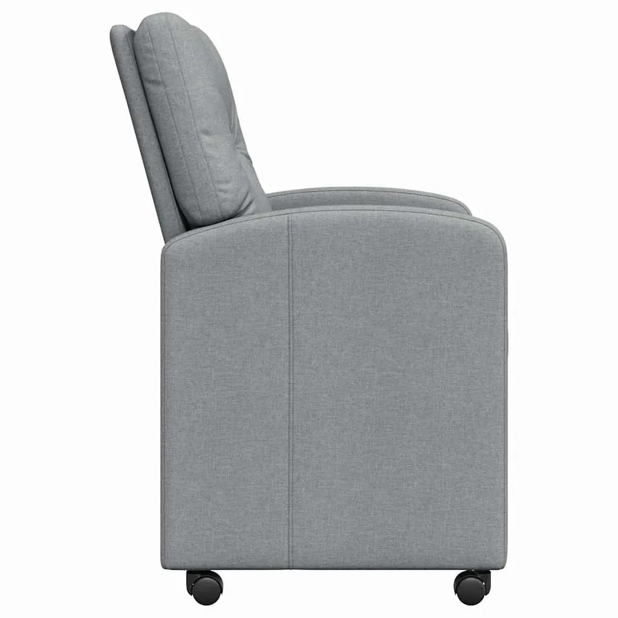 Chaises de Salle à Manger avec Roues 2 pcs Gris clair tissu - 5