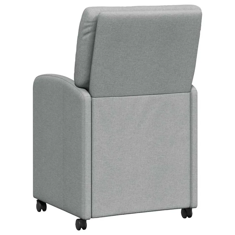 Chaises de Salle à Manger avec Roues 2 pcs Gris clair tissu - 6