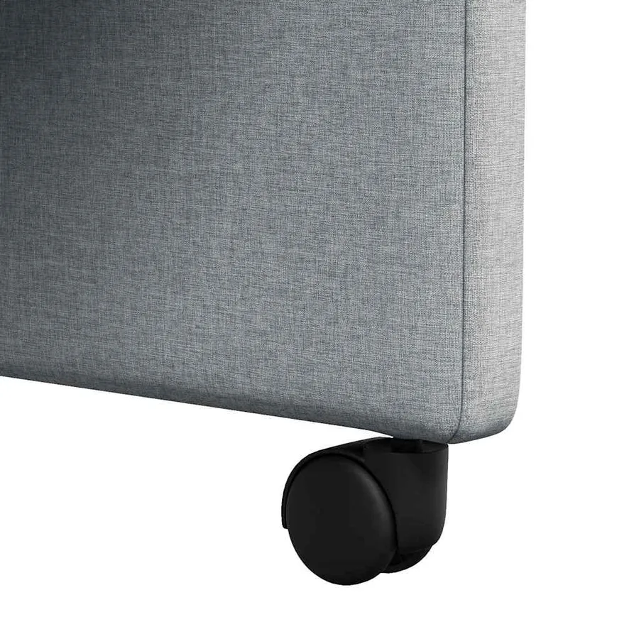 Chaises de Salle à Manger avec Roues 2 pcs Gris clair tissu - 9
