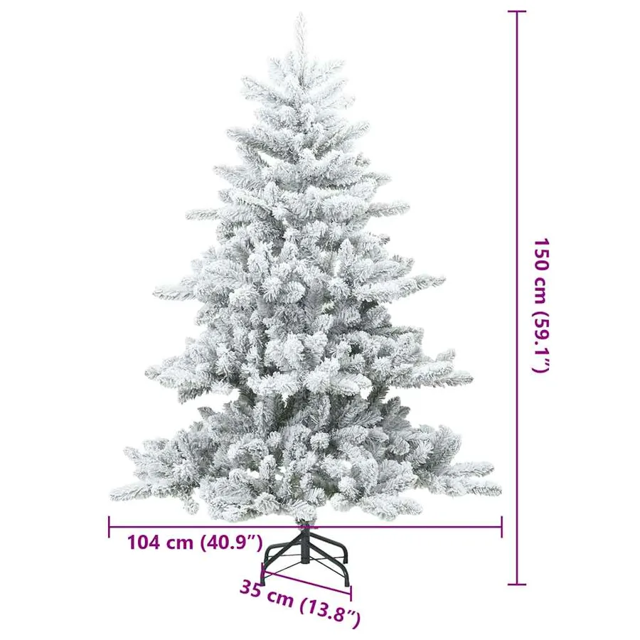Sapin de Noël Artificiel à Branches Articulées Blanc 150 cm - 20