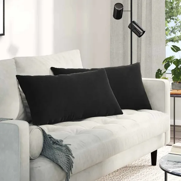 Coussins de canapé 2 pcs Noir 80 x 40 cm