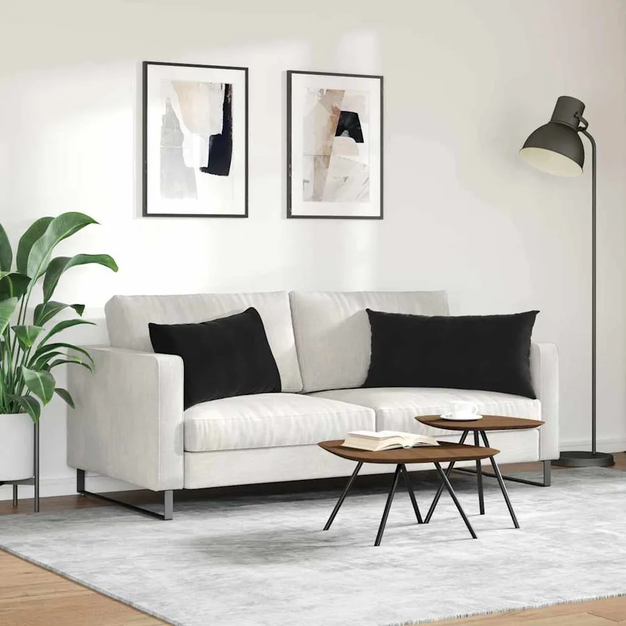Coussins de canapé 2 pcs Noir 80 x 40 cm - 4